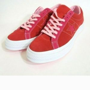 CONVERSE ONE STAR OX 161613C ENAMEL RED/PINK M's8.5 W's 10.5
